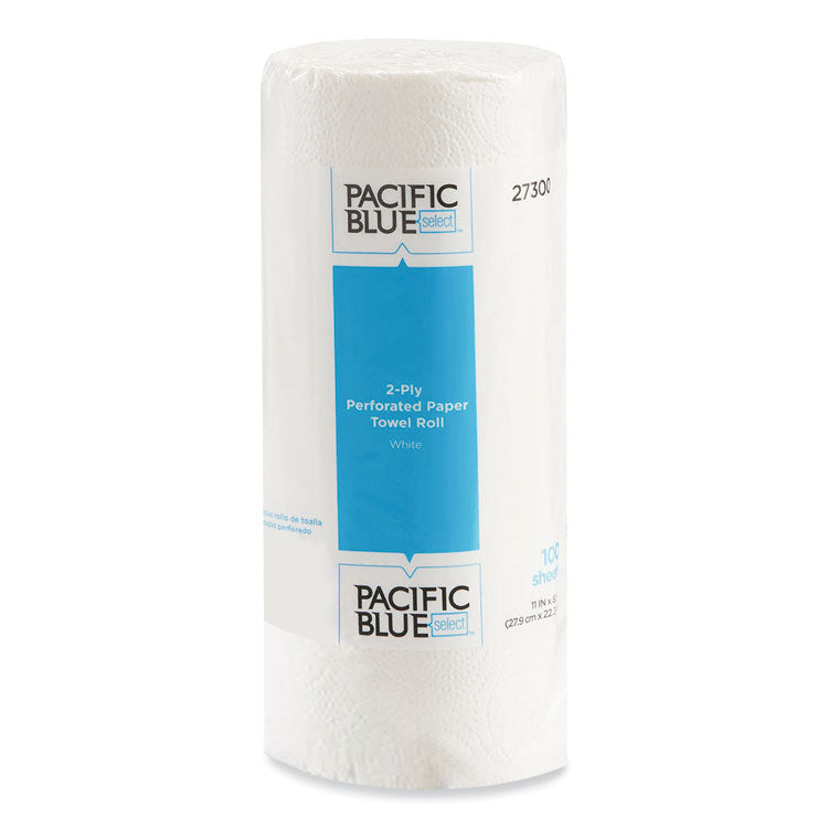 Georgia Pacific Professional - Pacific Blue Select Two-Ply Perforated Paper Kitchen Roll Towels, 2-Ply, 11 x 8.88, White, 100/Roll