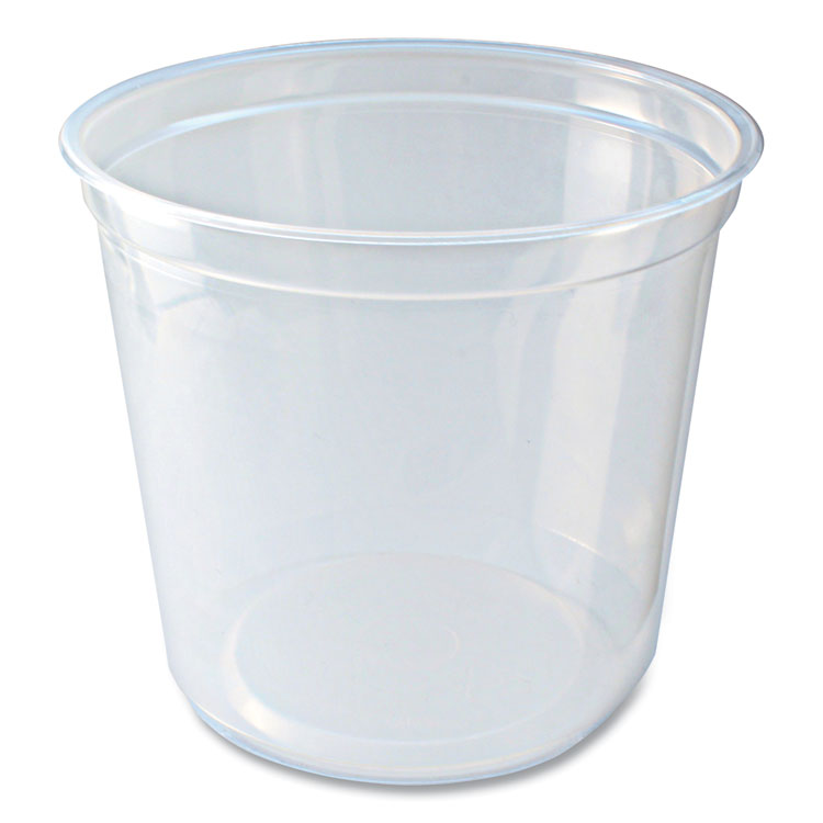 Fabri-Kal - Microwavable Deli Containers, 24 oz, 4.6 Diameter x 4.1 h, Clear, Plastic, 500/Carton