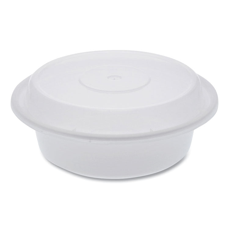 Pactiv Evergreen - Newspring VERSAtainer Microwavable Containers, Round, 16 oz, 6 x 6 x 1.5, White/Clear, Plastic, 150/Carton