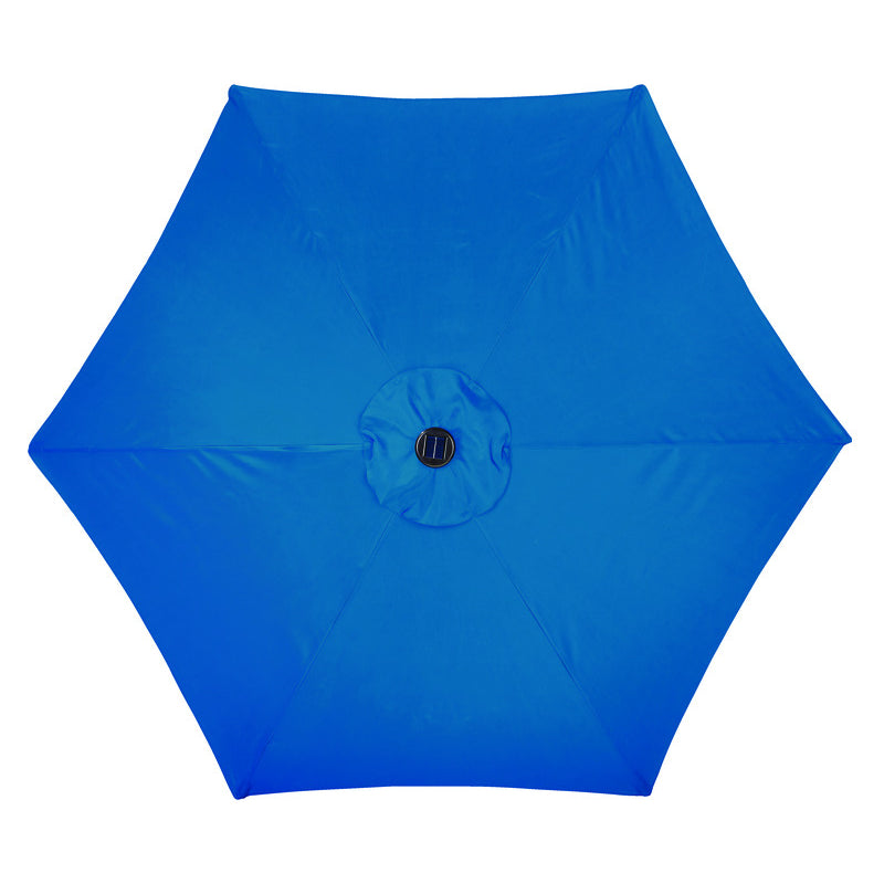 LIVING ACCENTS - Living Accents Solar LED 9 ft. Tiltable Royal Blue Market Umbrella
