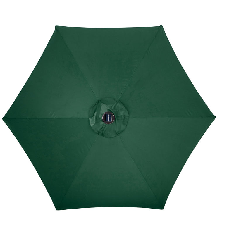 LIVING ACCENTS - Living Accents 9 ft. Tiltable Hunter Green Solar Market Umbrella