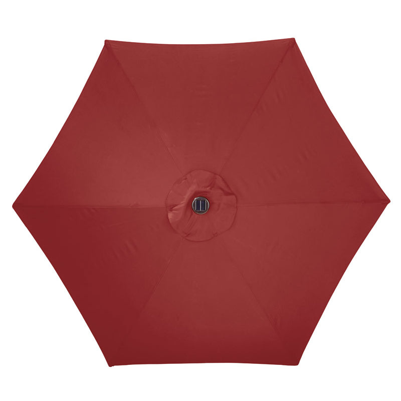 LIVING ACCENTS - Living Accents Solar LED 9 ft. Tiltable Red Market Umbrella