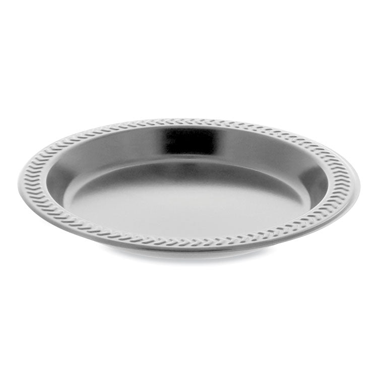 Pactiv Evergreen - Meadoware Impact Plastic Dinnerware, Plate, 6" dia, Black, 1,000/Carton