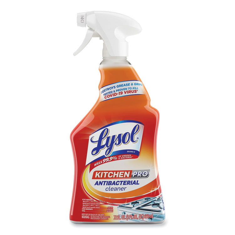 LYSOL Brand - Kitchen Pro Antibacterial Cleaner, Citrus Scent, 22 oz Spray Bottle