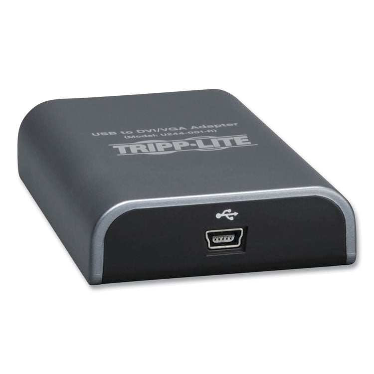 Tripp Lite - USB 2.0 to DVI/VGA External Multi-Monitor Video Card, 128 MB SDRAM, 4", Black