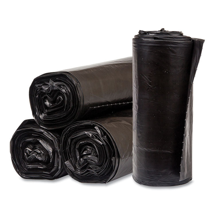 Pitt Plastics - Eco Strong Plus Can Liners, 60 gal, 1.35 mil, 38 x 58, Black, 100/Carton