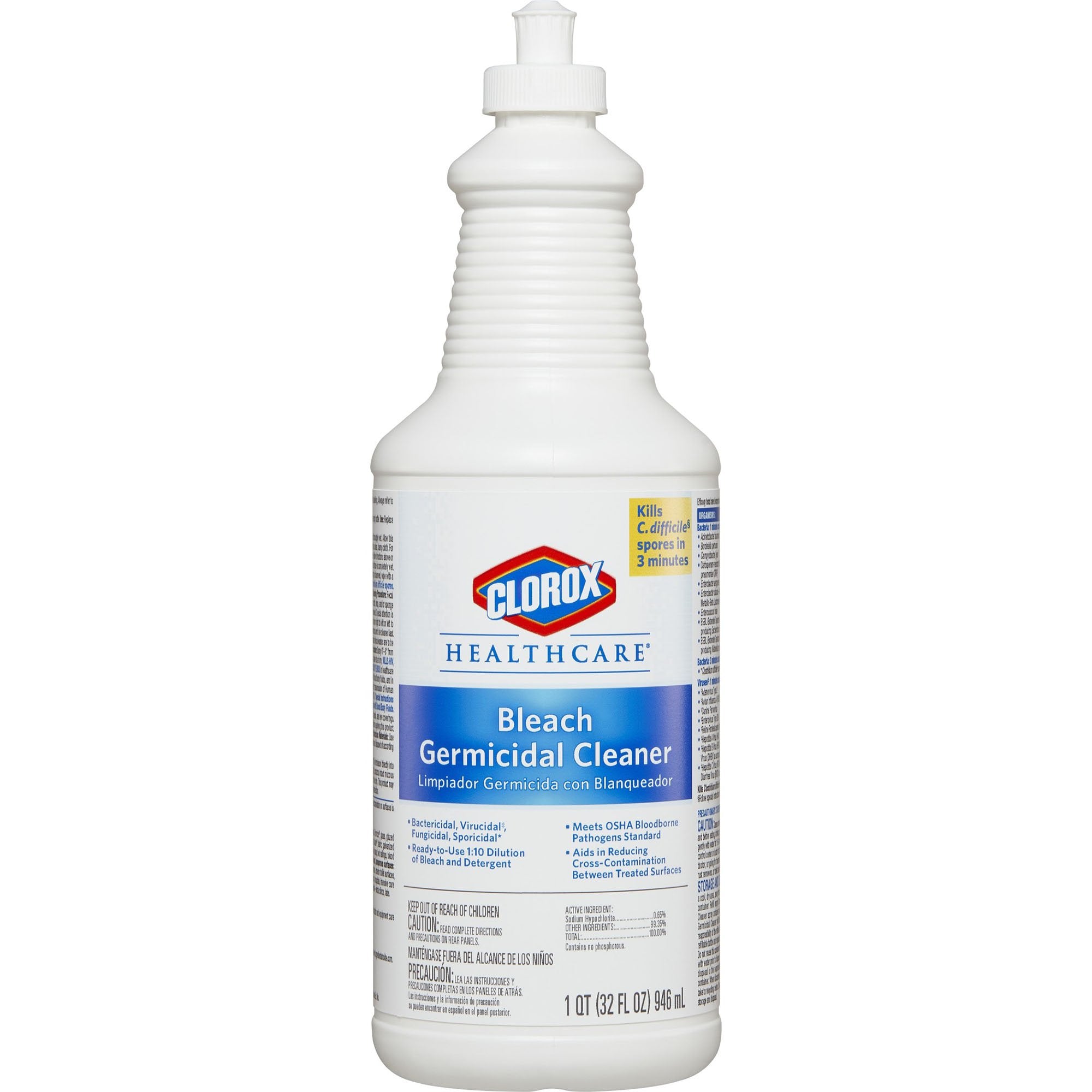 The Clorox Company - Clorox Healthcare® Bleach Germicidal Surface Disinfectant Cleaner Manual Squeeze Liquid 32 oz. Bottle Fruity Floral Bleach Scent NonSterile [1/EA]