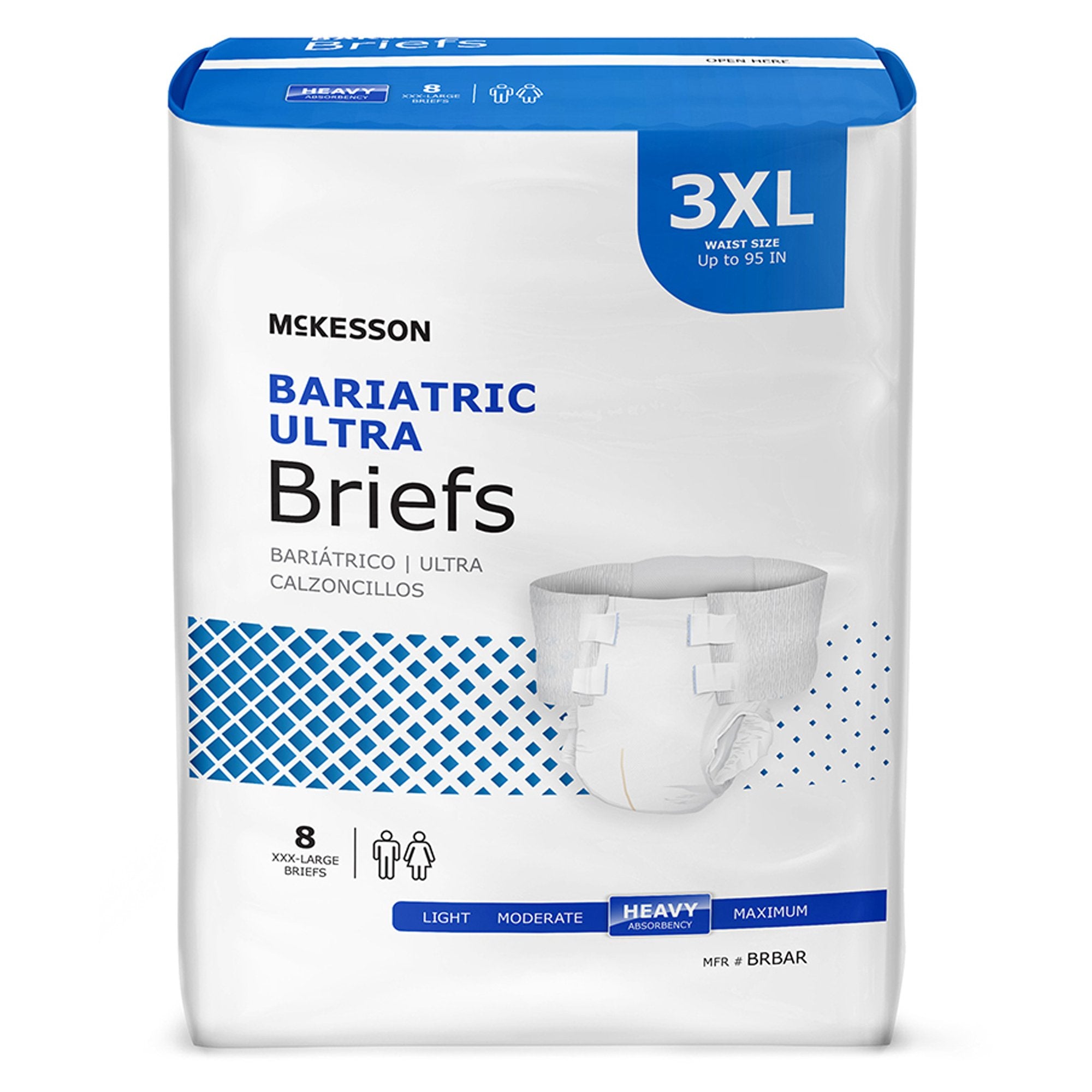 McKesson Brand - Unisex Adult Incontinence Brief McKesson Ultra Bariatric 3X-Large Disposable Heavy Absorbency [1/BG]