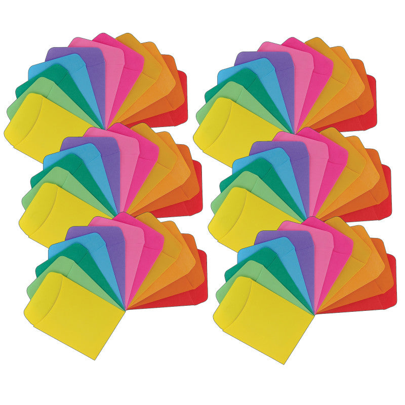 HYGLOSS - Non-Adhesive Library Pockets, Bright Colors, 30 Per Pack, 6 Packs