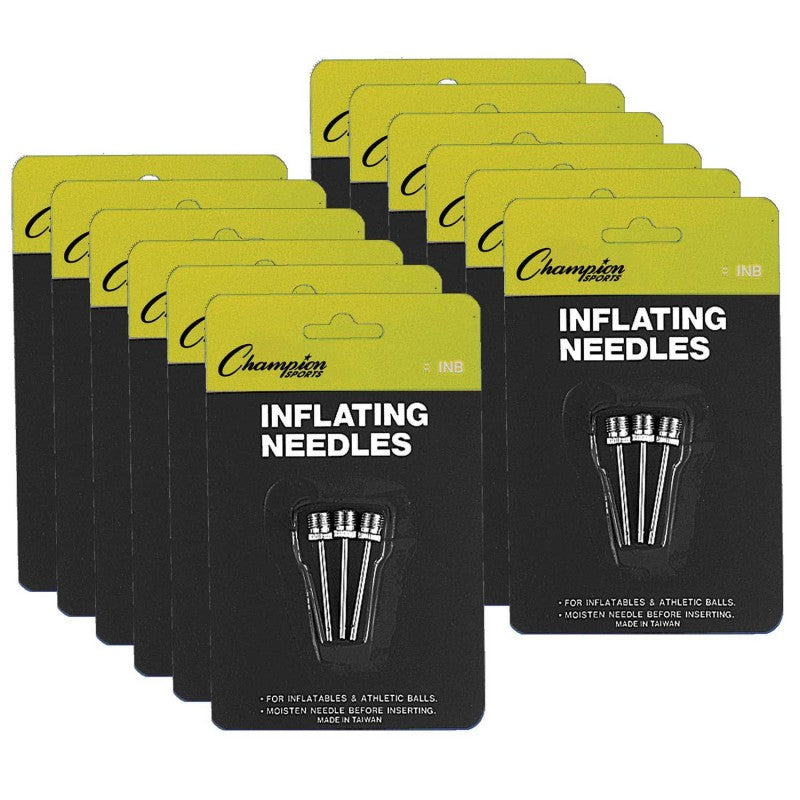 CHAMPION SPORTS - Inflating Needles for Air Pump, 3 Per Pack, 12 Packs
