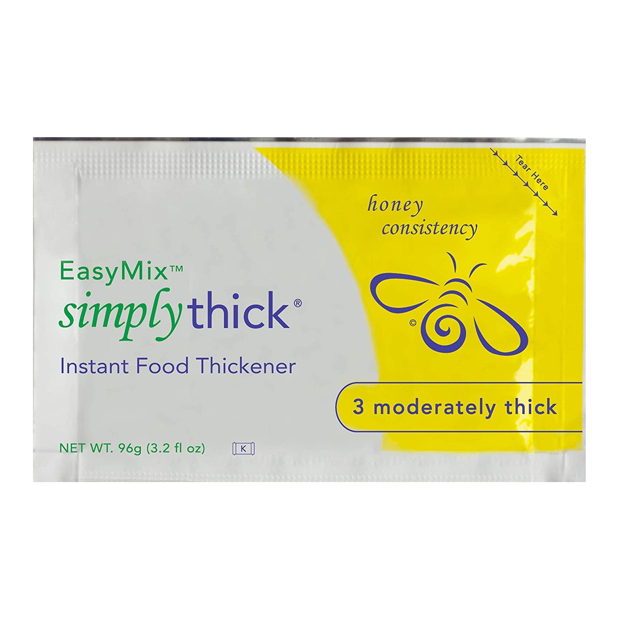 Simply Thick - Food and Beverage Thickener SimplyThick® Easy Mix 96 Gram Individual Packet Unflavored Gel IDDSI Level 3 Moderately Thick/Liquidized [25/BX]