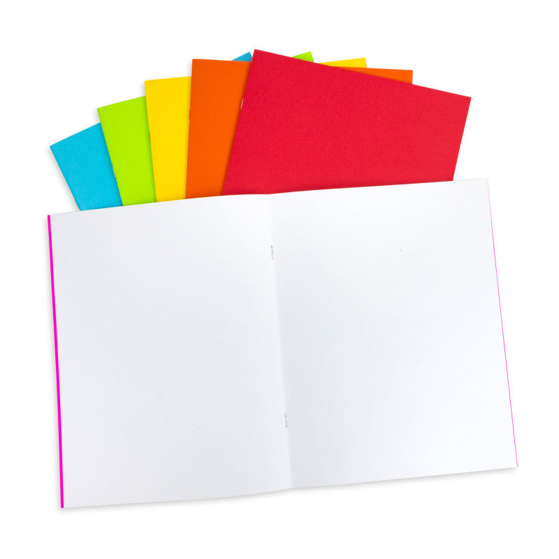 HYGLOSS - Bright Blank Books, 24 Pages, Assorted Colors, 8.5" x 11", 6 Per Pack, 2 Packs