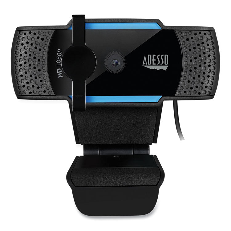 Adesso - CyberTrack H5 1080P HD USB AutoFocus Webcam with Microphone, 1920 Pixels x 1080 Pixels, 2.1 Mpixels, Black