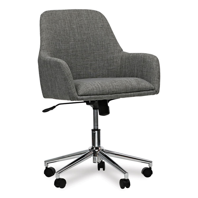 Workspace by Alera - Mid-Century Task Chair, Supports Up to 275 lb, 18.9" to 22.24" Seat Height, Gray Seat, Gray Back