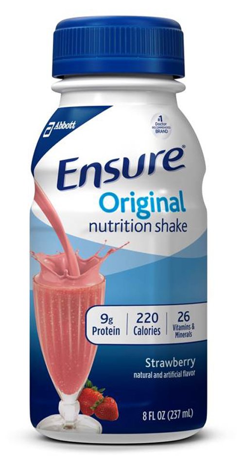 Abbott Nutrition - Oral Supplement Ensure® Original Shake Strawberry Flavor Liquid 8 oz. Bottle [16/CS]