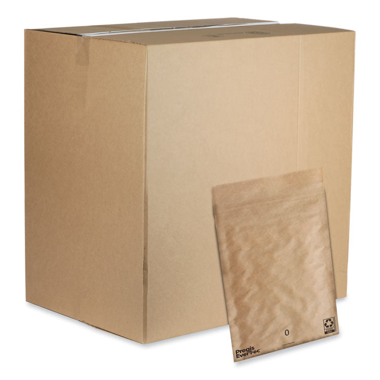 Pregis - EverTec Curbside Recyclable Padded Mailer, #0, Kraft Paper, Self-Adhesive Closure, 7 x 9, Brown, 300/Carton