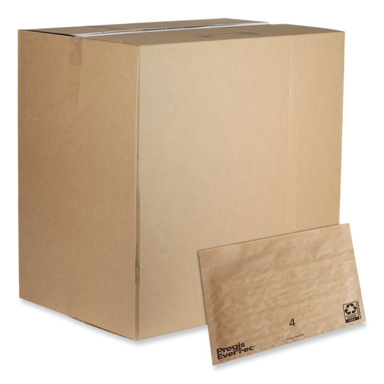 Pregis - EverTec Curbside Recyclable Padded Mailer, #4, Kraft Paper, Self-Adhesive Closure, 14 x 9, Brown, 150/Carton