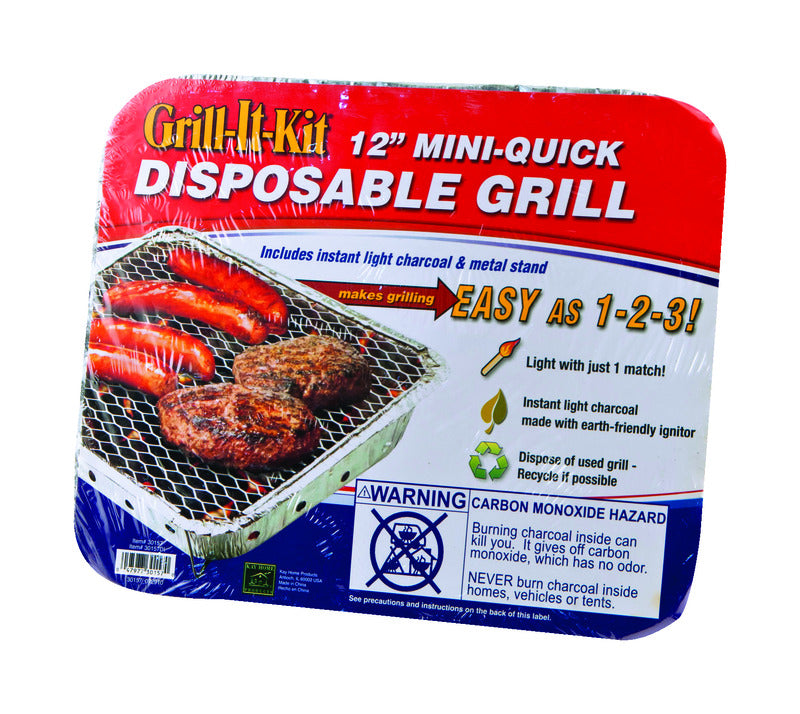 MARSH ALLEN - Marsh Allen 12 in. Grill-It-Kit Charcoal Disposable Grill Silver