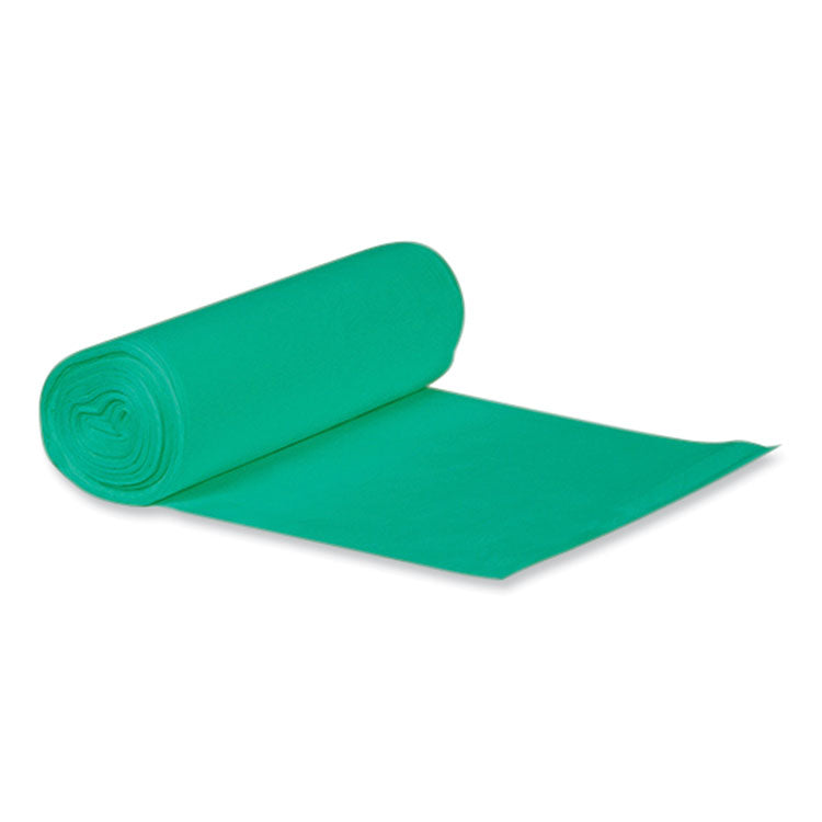 Heritage - Eco Blend Max Can Liners, 60 gal, 0.8 Mil, 38" x 58", Green, 20 Bags/Roll, 5 Rolls/Carton