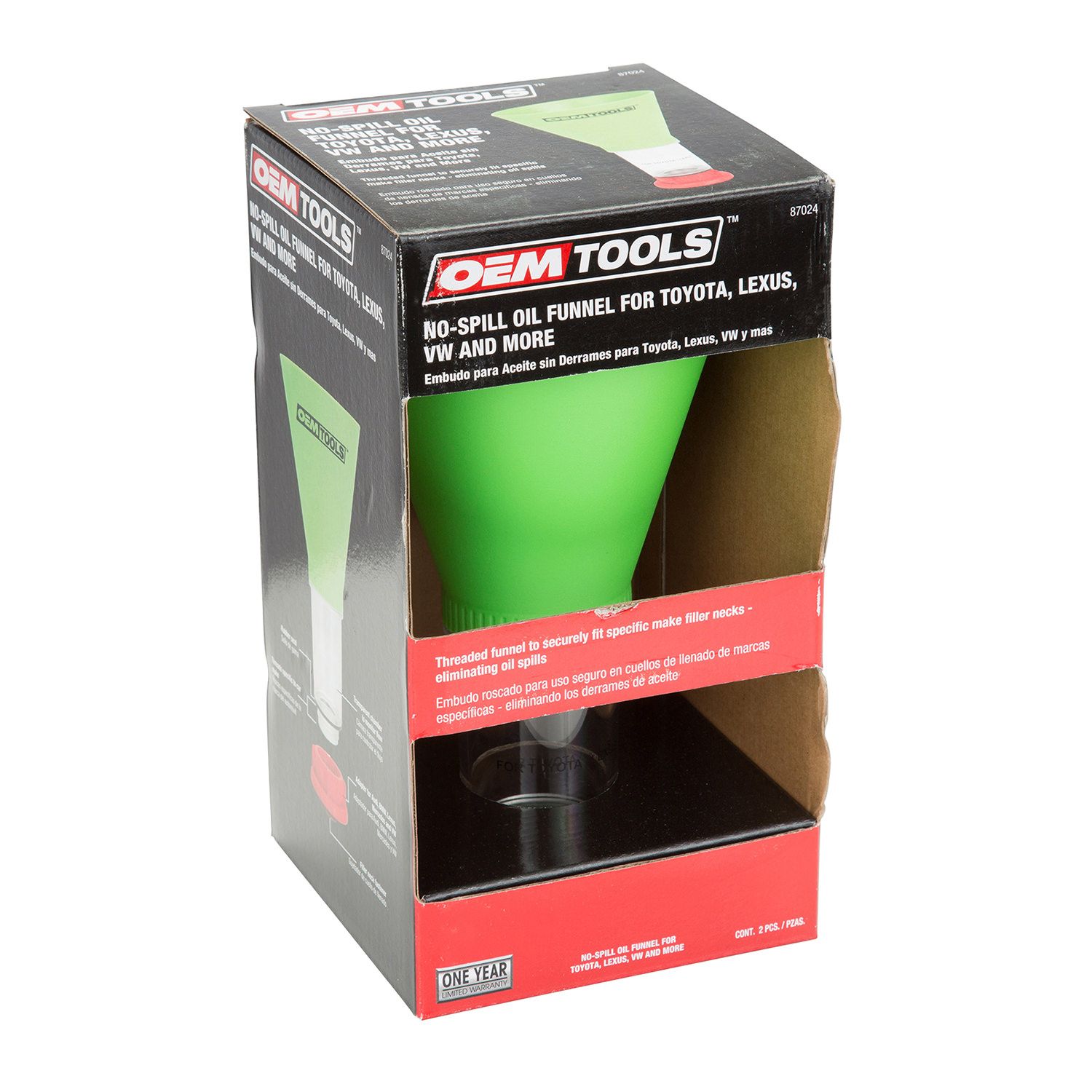 OEMTOOLS 87024 Direct Fit Oil Funnel for Toyota Lexus VW and Mercedes