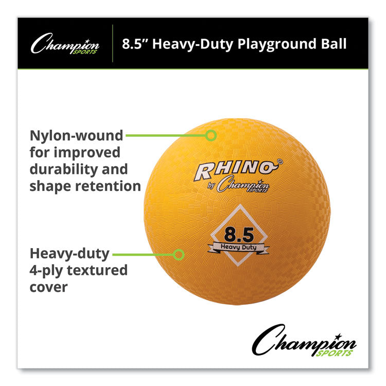 Champion Sports - Heavy Duty Playground Ball, 8.5" Diameter, Yellow