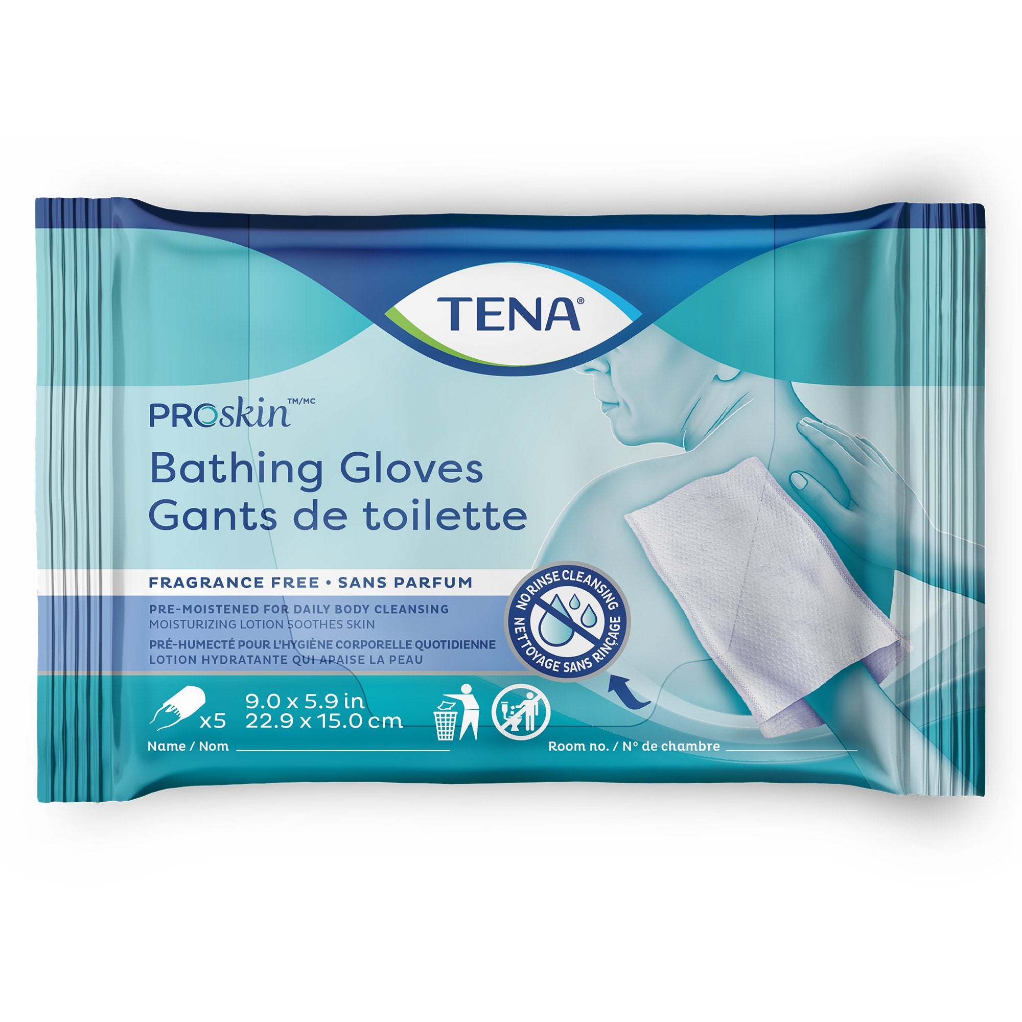 Essity HMS North America Inc - Rinse-Free Bathing Glove Wipe TENA® ProSkin™ Soft Pack Unscented 5 Count [5/PK]