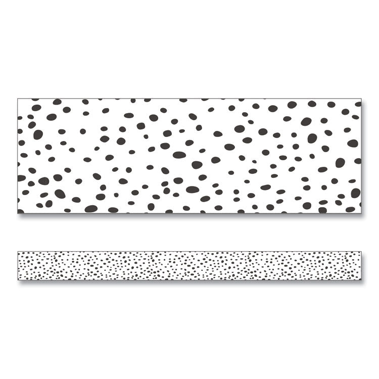 Carson-Dellosa Education - Straight Borders, 3" x 3 ft, Black/White Dotted, 12/Pack