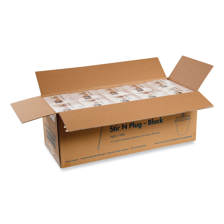 AmerCareRoyal - Beverage Plugs, Black, 200/Box, 10 Boxes/Carton
