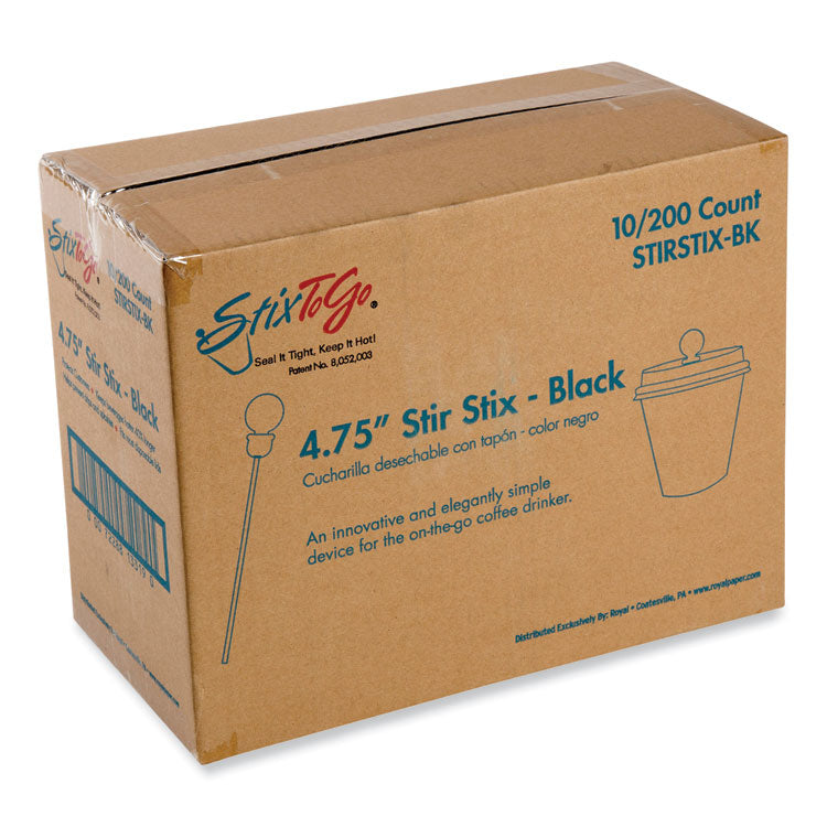 AmerCareRoyal - Beverage Plugs, 4.75", Black 2,000/Carton