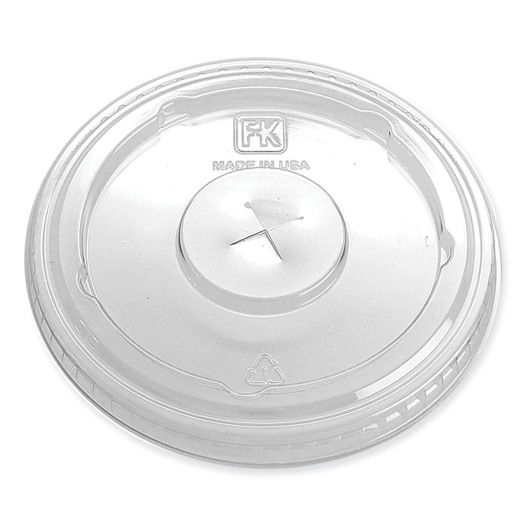 Fabri-Kal - Greenware Cold Drink Lids, X-Slot, Fits 12 oz to 20 oz Cup, Clear, 1,000/Carton