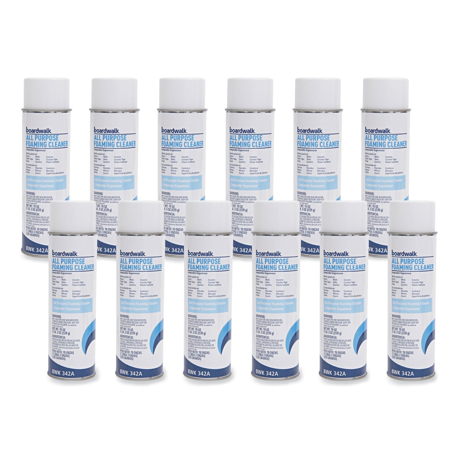 All-Purpose Foaming Cleaner with Ammonia, 19 oz Aerosol Spray, 12/Carton