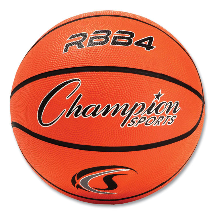 Champion Sports - Rubber Sports Ball, For Basketball, No. 6, Intermediate Size, Orange