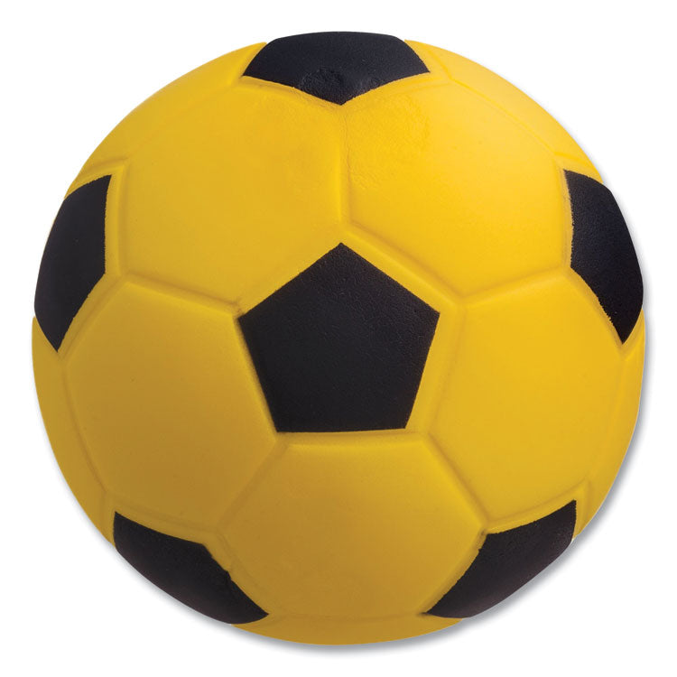Champion Sports - Coated Foam Sport Ball, For Soccer, Playground Size, Yellow