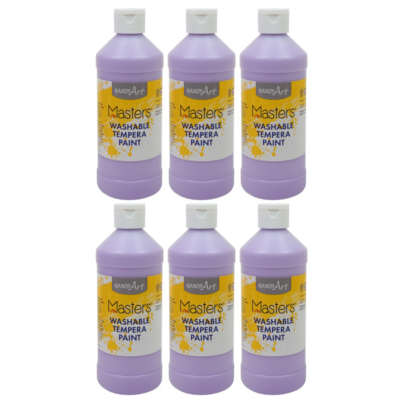 HANDY ART - Little Masters® Washable Tempera Paint, 16 oz., Light Purple, Pack of 6