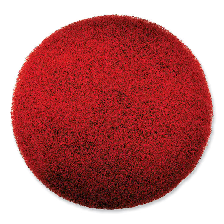 SC Johnson Professional - EZ CARE Heavy Duty Scrub Pad, 16" Diameter, Red/Gray, 5/Carton