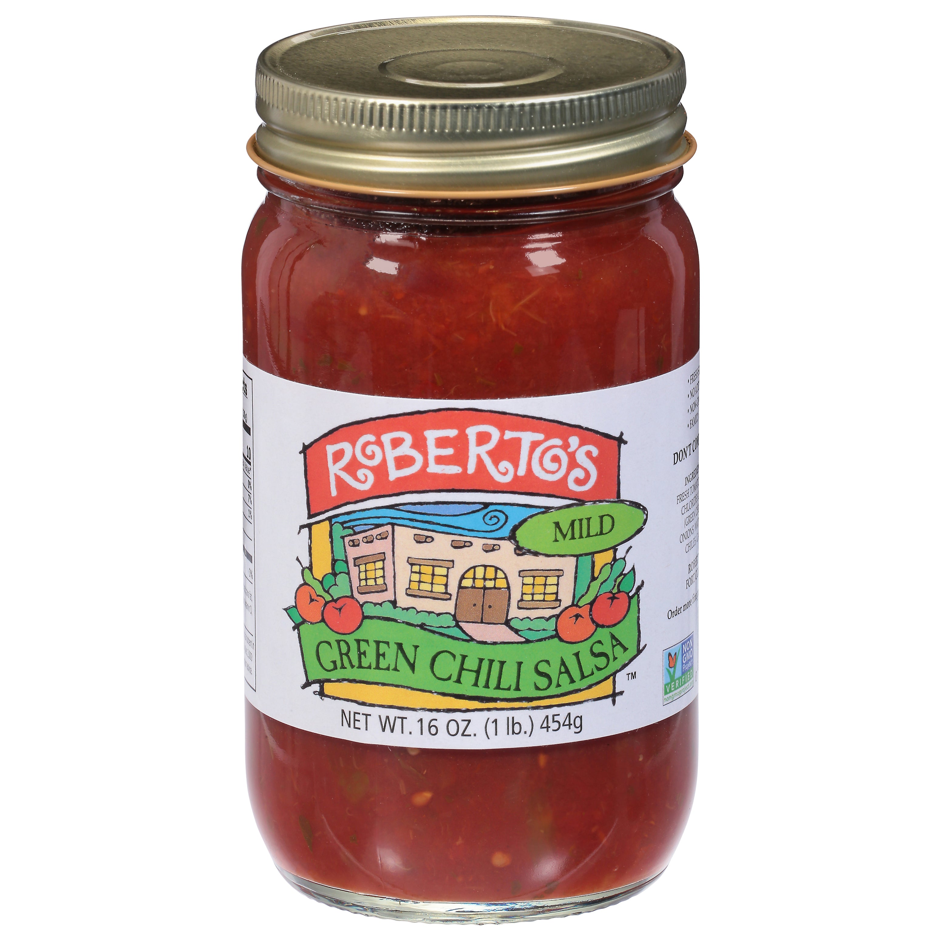 Roberto's Mild Green Chili Salsa 16 oz - Case of 12
