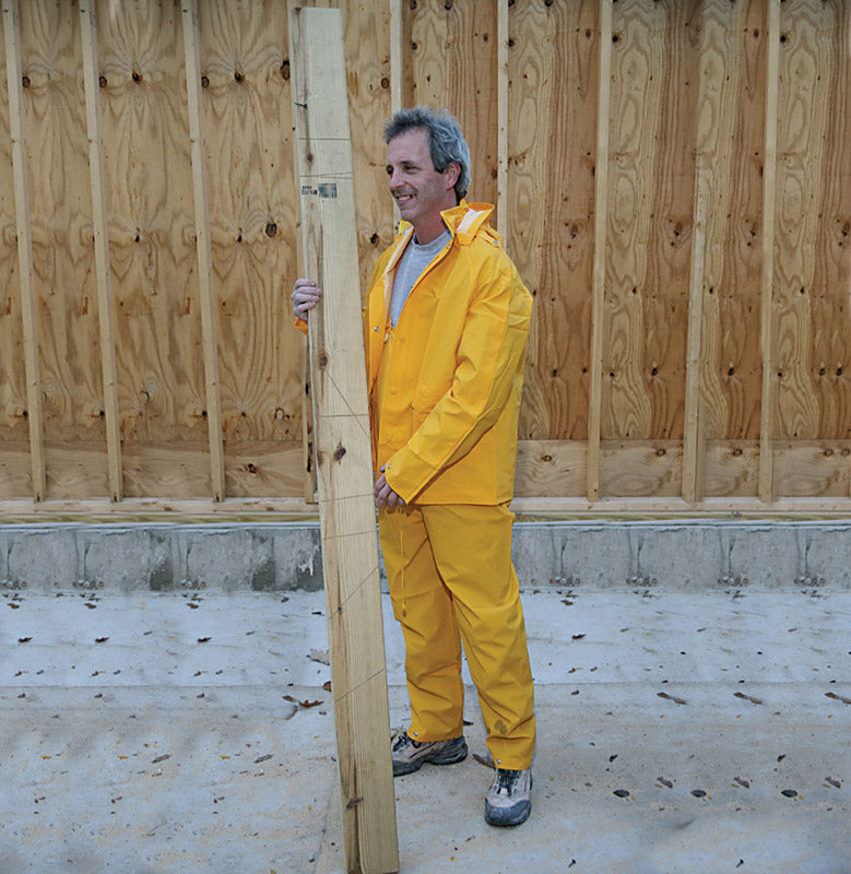 BOULDER CREEK - Boulder Creek Yellow PVC-Coated Rayon Three Piece Rain Suit Medium