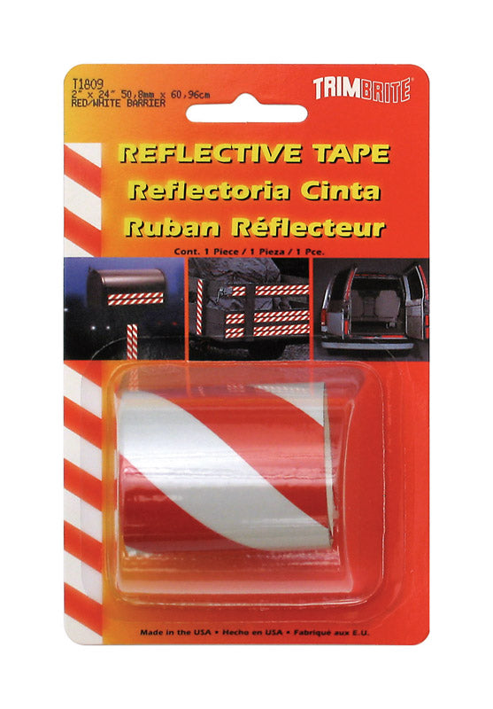 TRIM BRITE - Trim Brite 2 in. W X 24 in. L Red/White Reflective Tape 1 pk