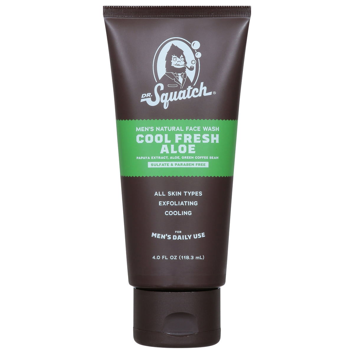 Dr. Squatch Men's Natural Cool Fresh Aloe Face Wash 4.0 fl oz - Case of 1