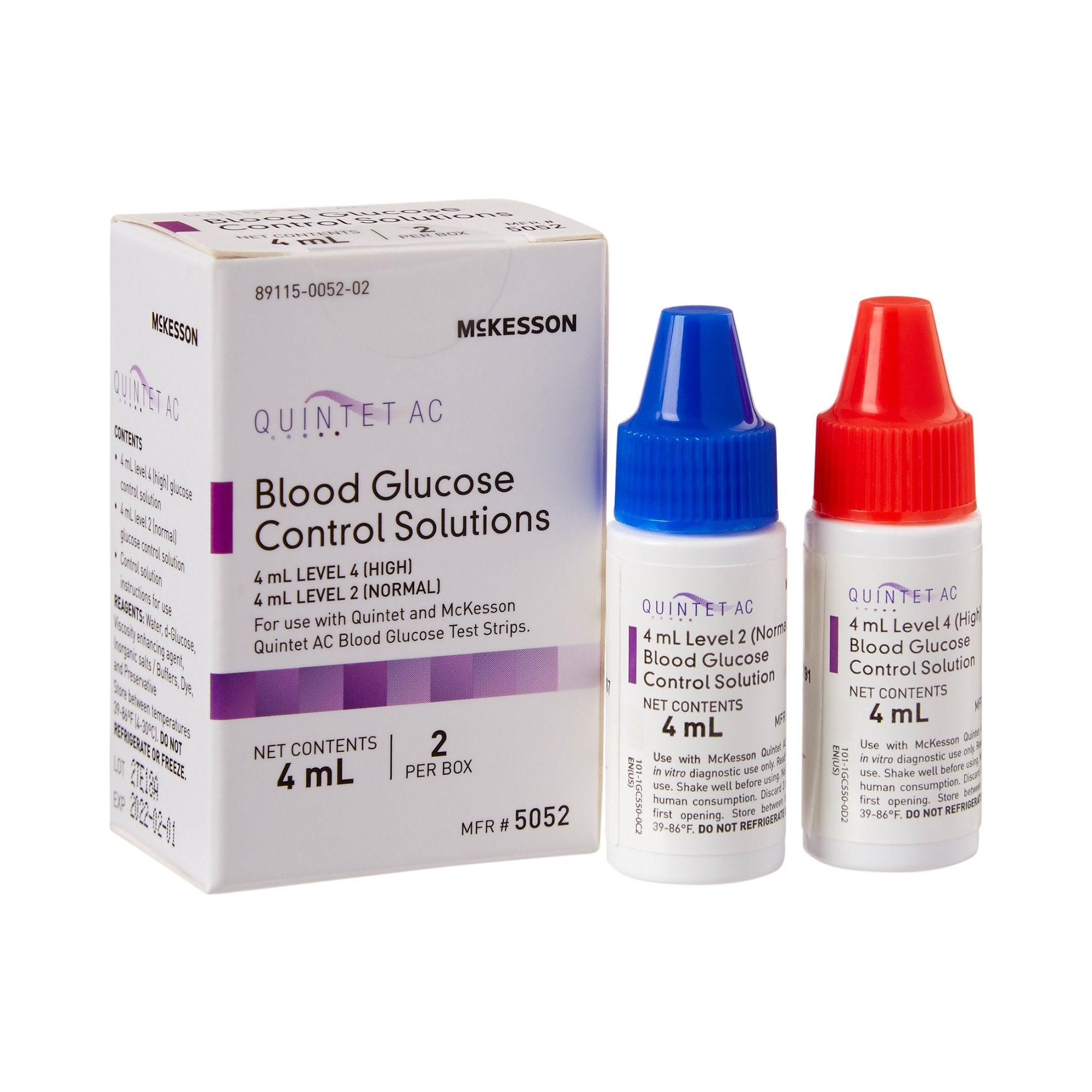 McKesson Brand - Blood Glucose Control Solution McKesson Quintet AC® 2 X 4 mL Level 2 & 4 [1/BX]
