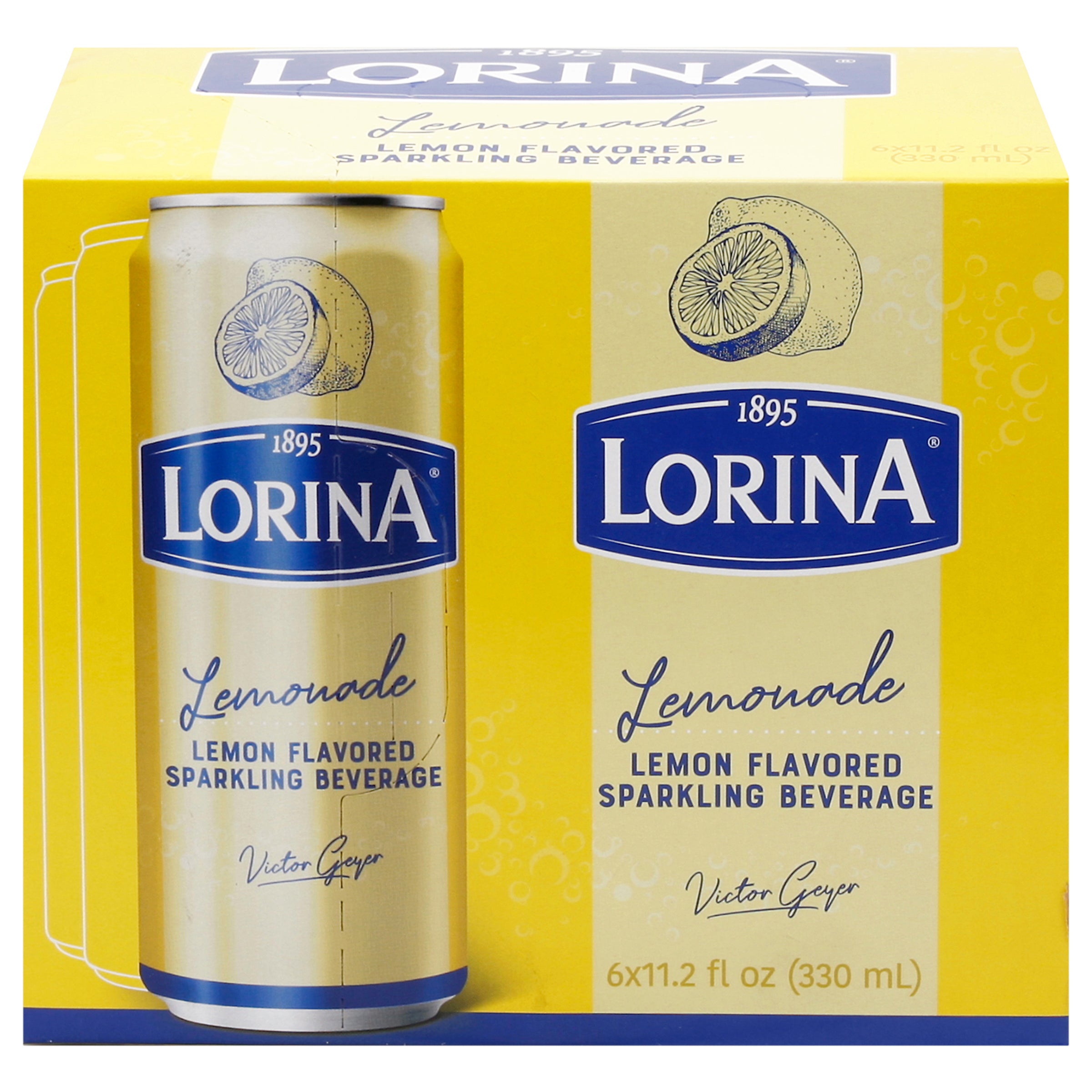 Lorina Sparkling Lemonade Beverage 6 - 11.2 fl oz Cans - Case of 4