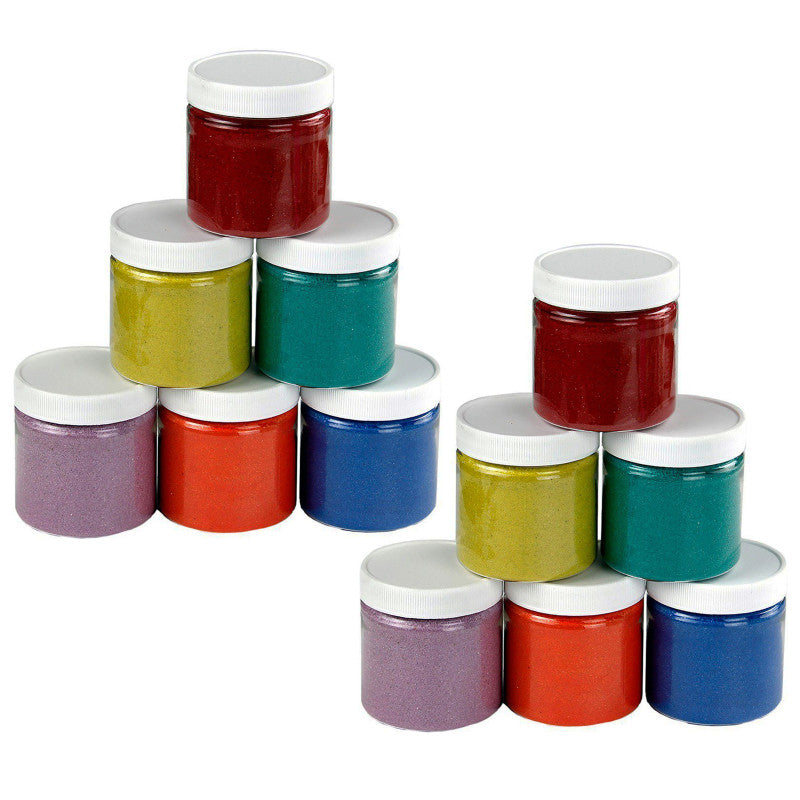HYGLOSS - Colored Sand, 6 oz. Jars, 6 Colors Per Pack, 2 Packs
