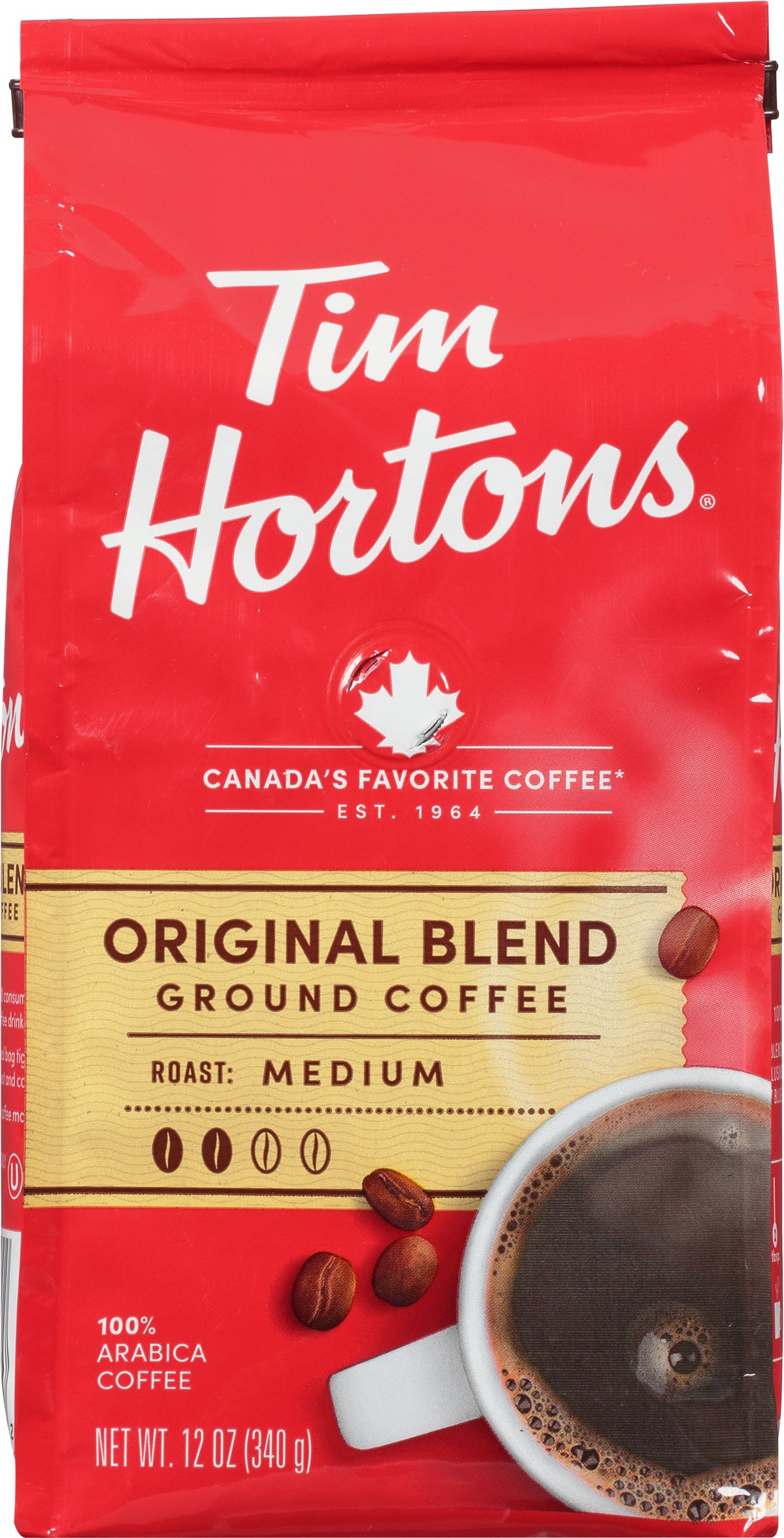 Tim Hortons Ground Medium Roast Original Blend Coffee 12 oz - Case of 6