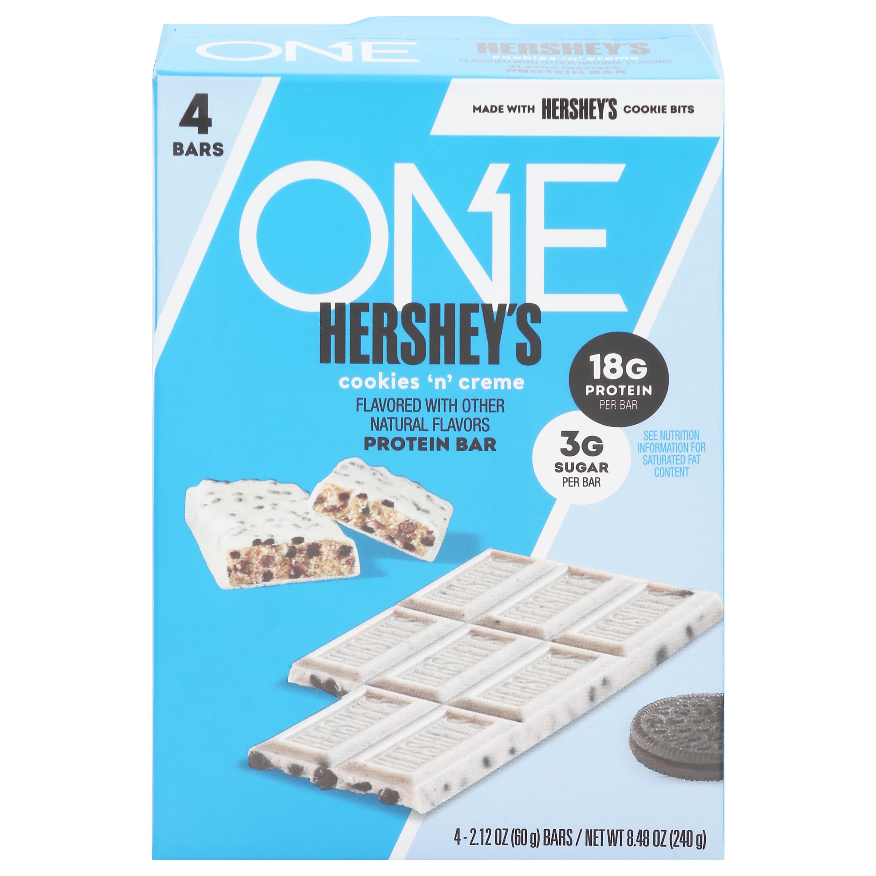 Hershey's Cookies 'N' Cream Protein Bar 4 - 2.12 oz Bars - Case of 6
