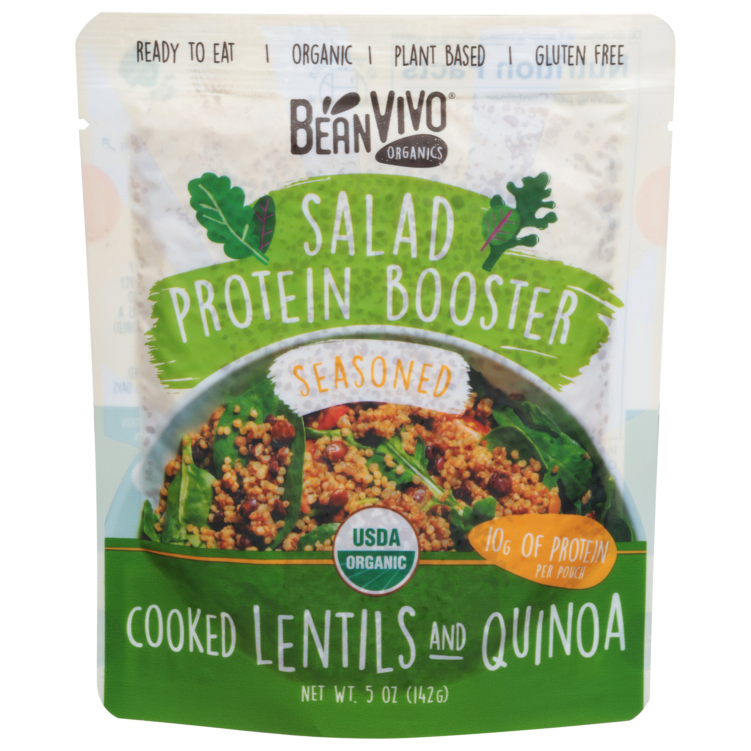 BeanVivo Organics Salad Protein Booster Seasoned Cooked Lentils & Quinoa 5 oz - Case of 6