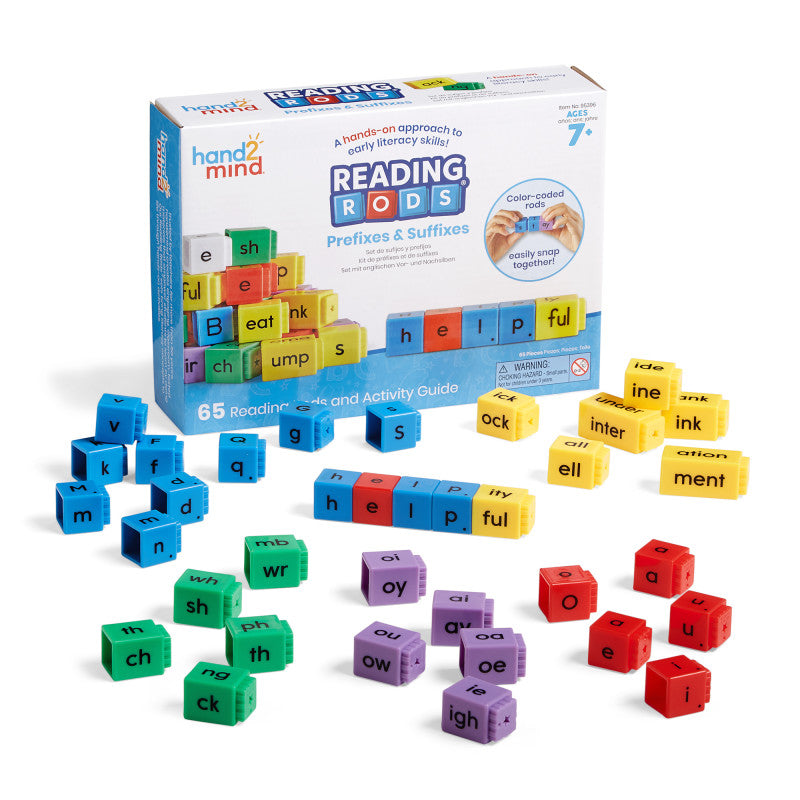 HAND2MIND - Reading Rods Prefixes, Suffix, and Root Words Set