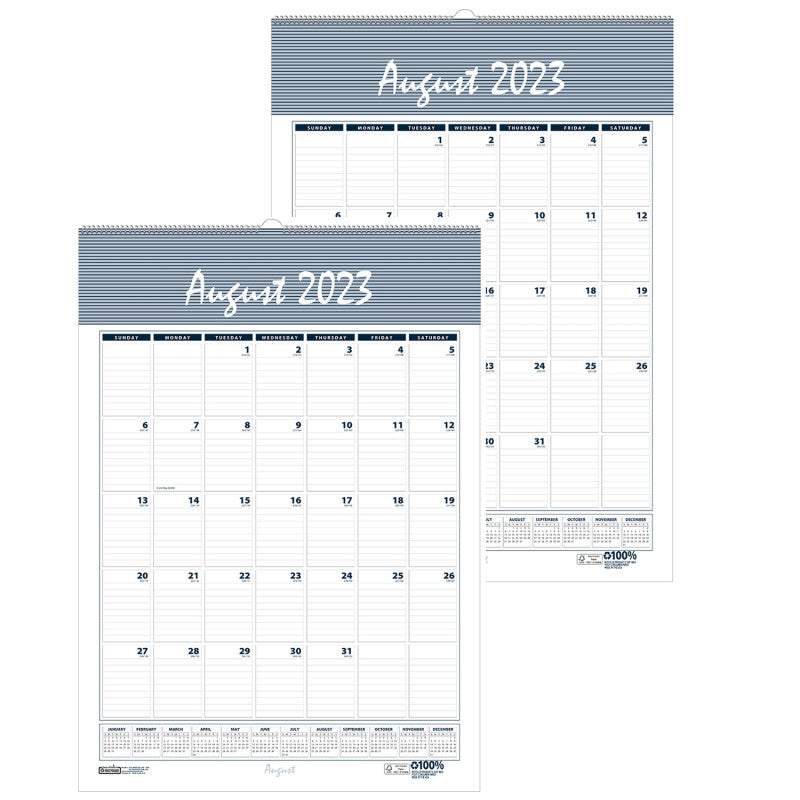 HOUSE OF DOOLITTLE - Bar Harbor Academic Wall Calendar, 12" x 17", Pack of 2