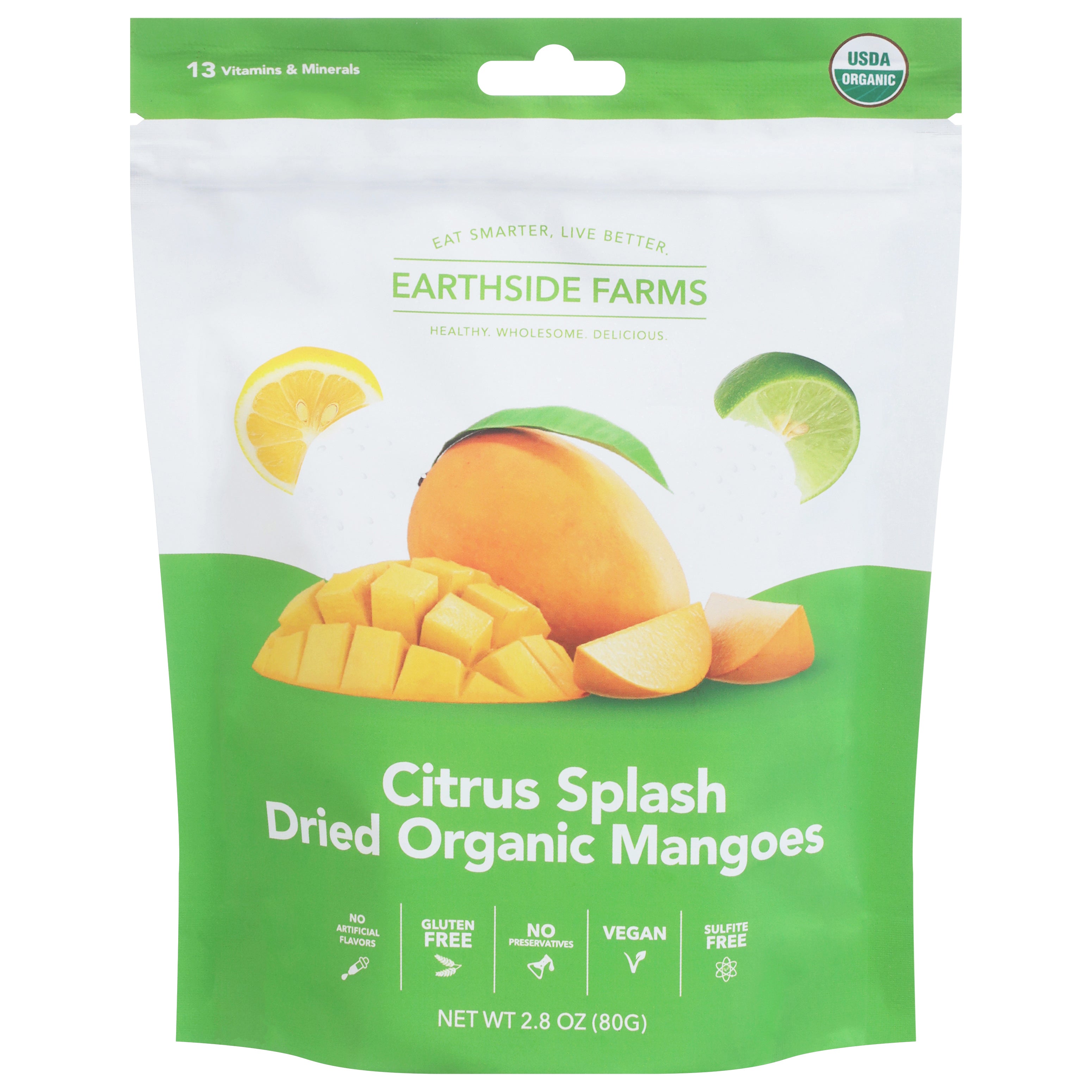 Earthside Farms Dried Organic Citrus Splash Mangoes 2.8 oz - Case of 6