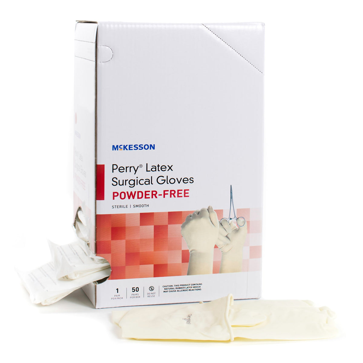 McKesson Brand - Surgical Glove McKesson Perry® Performance Plus Size 8 Sterile Latex Standard Cuff Length Smooth Cream Not Chemo Approved [50/BX]
