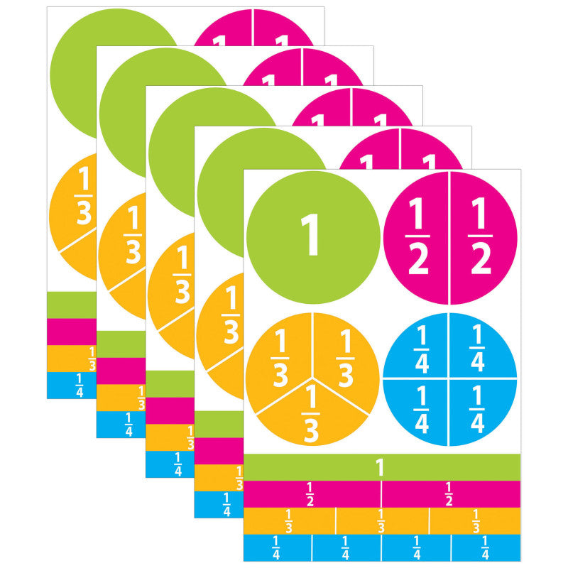 ASHLEY PRODUCTIONS - Math Die-Cut Magnets, Beginning Fractions, 20 Per Pack, 5 Packs